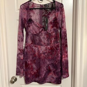 NWT Purple and Red Long Sleeve Dress